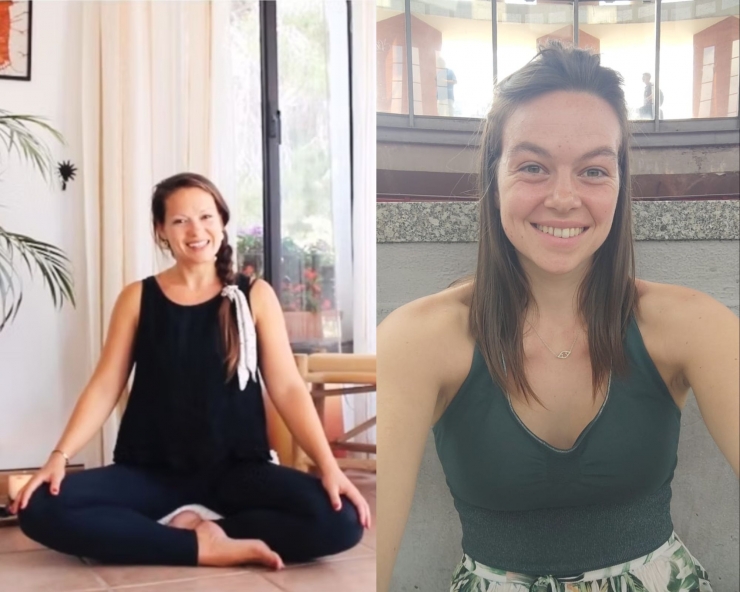 La professora de ioga i 'coach' de mindfulness Iva Buzhashka i la logopeda Elsa Bascompte.